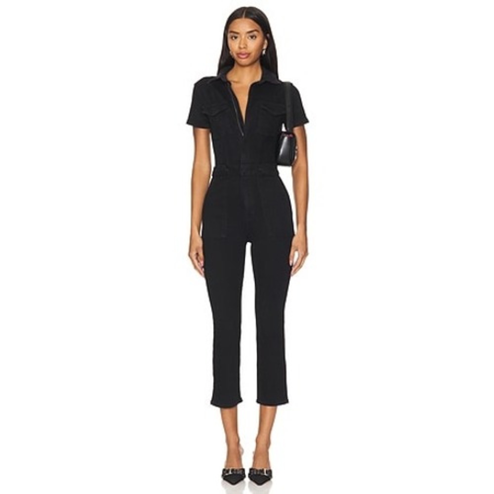 Good American Fit For Success Denim Jumpsuit Black Size 2/M NWT
